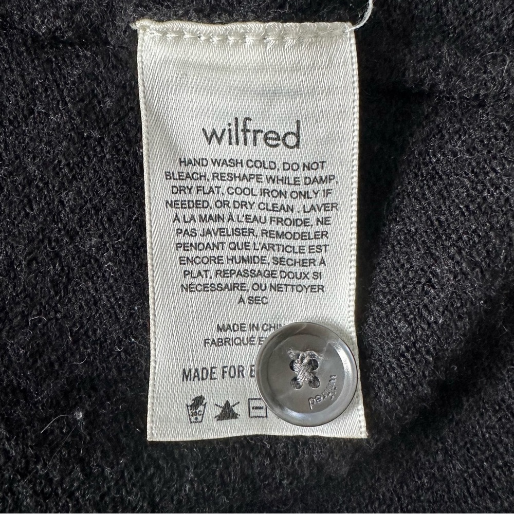 Wilfred Aritzia Utopia 100% Merino Wool Black Sweater Dress Size S #217 - Picture 6 of 7